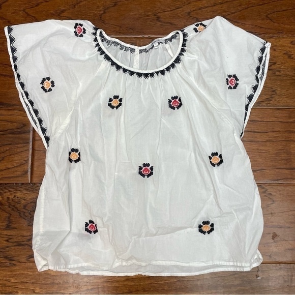 Madewell Embroidered Flutter-Sleeve Top - Picture 1 of 4